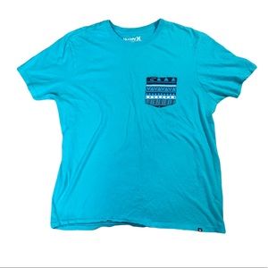 Hurley Men’s Blue Aztec Pocket T Shirt